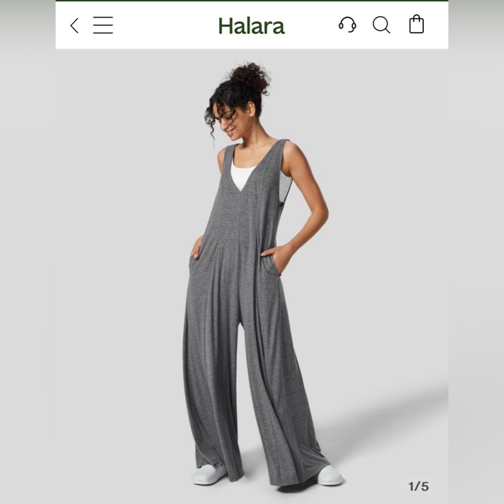 Halara BNWT Draped Wide Leg Flowy Jumpsuit